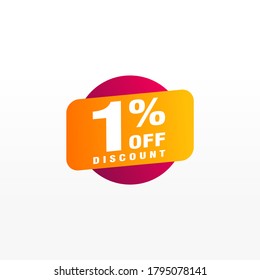 1 discount, Sales Vector badges for Labels, , Stickers, Banners, Tags, Web Stickers, New offer. Discount origami sign banner
