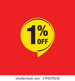 1 discount, Sales Vector badges for Labels, , Stickers, Banners, Tags, Web Stickers, New offer. Discount origami sign banner
