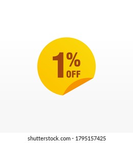1 descuento, distintivos de vectores de venta para etiquetas, , pegatinas, banners, etiquetas, etiquetas, etiquetas web, nueva oferta. Banner de signo de origami de descuento
