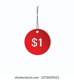 Tag 1 dollar deals Royalty Free Vector Image - VectorStock