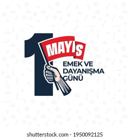 1 Mayıs Emek ve Dayanışma Günü (1th Internationl May Labor Day) typography emblem