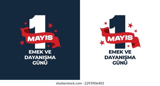 Emblema tipográfico de 1 Mayıs Emek ve Dayanışma Günü (1º Día Internacional del Trabajo de Mayo)