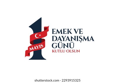 1 Mayıs Emek ve Dayanışma Günü (1th Internationl May Labor Day) typography emblem