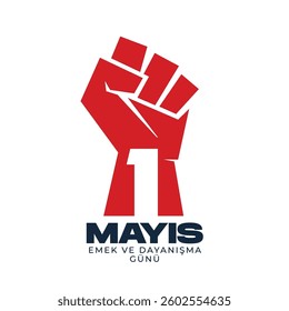 1 Mayıs Emek ve Dayanışma Günü (1th Internationl May Labor Day) typography emblem