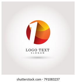 1 & First Logo. Symbol & Icon Vector Template.