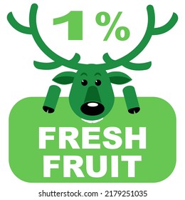 1% fresh food everyday graphic label or sticker vector illustration isolated on white background, design vector illustration. Suitable for product label