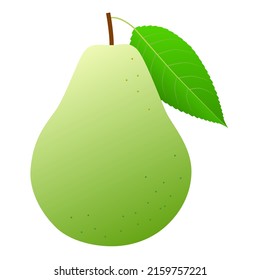 1 fruta fresca de pera con 1 hoja