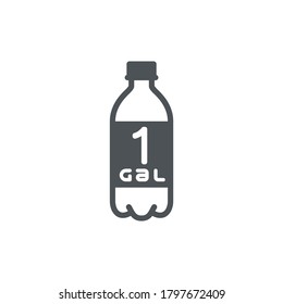 1 gal sign (mark) estimated volumes gallons. Vector symbol packaging, labels used in the US for prepacked foods, drinks different gallons and quarts. 1 gal vol single icon isolated on white background