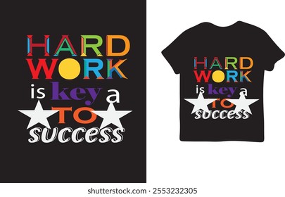 1. Hard Work Is Key to Success Motivational Typography Design
