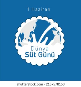 1 haziran Dünya Süt Günü Kutlu Olsun
world in ellipse and milk vector translation: world milk day
