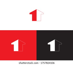 1 home logo design vector