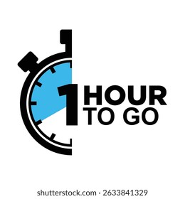 1 hour to go last countdown icon. Countdown left days banner. count time vector icon illustration