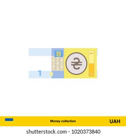 1 hryvnia banknote illustration.