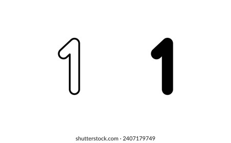 1 icon design with white background stock illustration