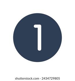 1 Icon Numeric Number inside Circle. Two Icon vector illustration