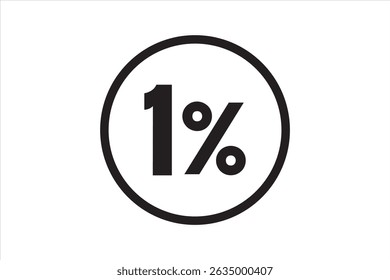 1% de imagem de vetor de ícone em fundo branco.