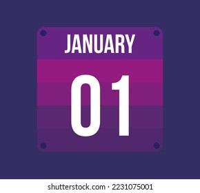 1 january calendar date. Calendar icon for january. Banner for holidays and special dates