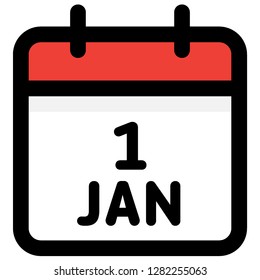 1. January - Calendar Icon - Vector Illustration - Vector