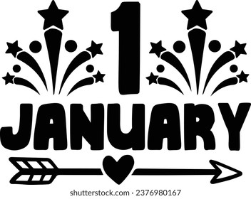 1 January, New year design
