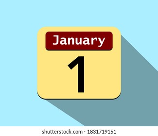 1. Januar - Vektorkunst eines Kalenderbildes
