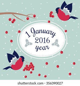 1 january.Vector illustration.