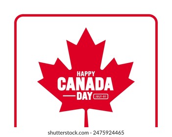 1 July is Happy Canada Day background template with Canada flag maple leaf. Holiday concept. use to background, banner, placard, card, and poster design. celebrating Canada independence day banner.