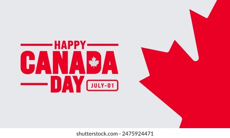 1. Juli ist Happy Canada Day Hintergrund Vorlage mit Kanada Flagge Ahornblatt. Festliche Musik-Konzept. Verwenden Sie Hintergrund-, Banner-, Plakat-, Karten- und Poster-Design. Feiern Sie den Banner des Kanada-Unabhängigkeitstages.