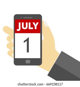 1 July - illustration - Vector