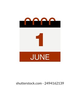 1 june calendar date icon vector eps