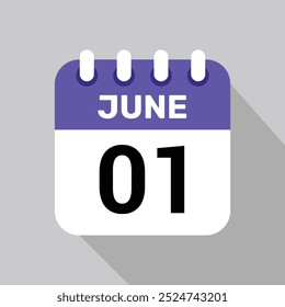 1 june calendar icon vector date graphic design