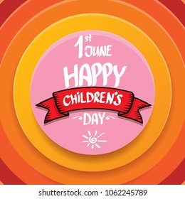 1 june international childrens day background. happy Children day greeting card. kids day poster
