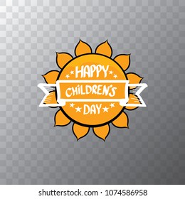 1 June International Childrens Day Background. Happy Children Day Label Or Greeting Card. Kids Day Poster