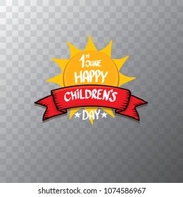1 june international childrens day background. happy Children day label or greeting card. kids day poster