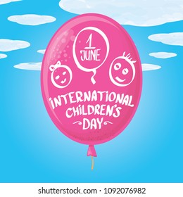 1 june international childrens day background. happy Children day greeting card. kids day poster