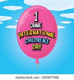 1 june international childrens day background. happy Children day greeting card. kids day poster
