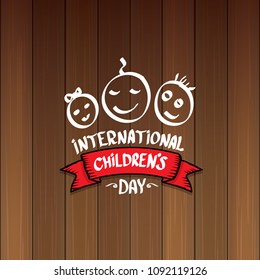 1 June International Childrens Day Background. Happy Children Day Label Or Greeting Card. Kids Day Poster