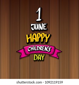 1 june international childrens day background. happy Children day label or greeting card. kids day poster