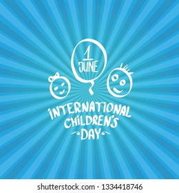 1 june international childrens day background. happy Children day label or greeting card. kids day poster