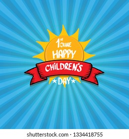 1 june international childrens day background. happy Children day label or greeting card. kids day poster