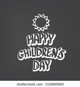 1 june international childrens day icon or label isolated on stylish grey background. happy Children day greeting card. kids day poster. Children day banner, social media post, graphic illustartion.