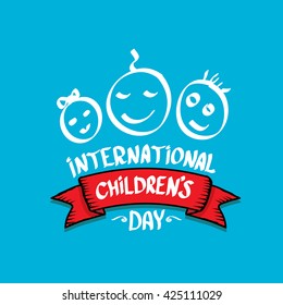 1 June International Childrens Day Background. Happy Children Day Greeting Card. Kids Day Poster