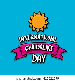 1 June International Childrens Day Background. Happy Children Day Greeting Card. Kids Day Poster. Children Day Banner