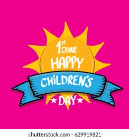 1 june international childrens day background. happy Children day greeting card. kids day poster