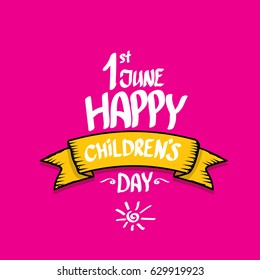 1 june international childrens day background. happy Children day greeting card. kids day poster