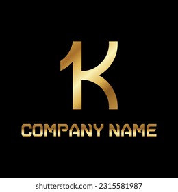 Diseño de logotipo abstracto de 1 K