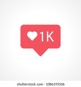 1 k like social media notification template, vector eps 10