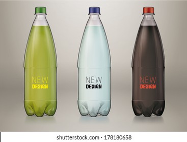 1 L transparent plastic bottle for new design. Sketch style