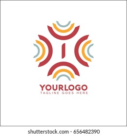 1 letter abstract logo design template. Line vector symbol. Premium elegant sign mark icon