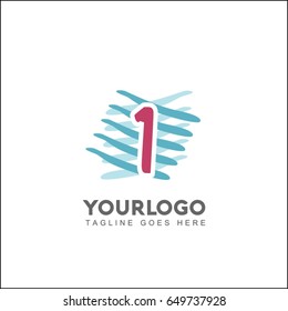 1 Letter Creative line symbol. Design arrow and tower element. Abstract universal premium identity. 