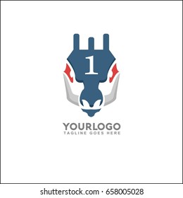 1 letter deer logo, royal dog, Animal logo,collection, Elements for brand identity, Vector Logo template.